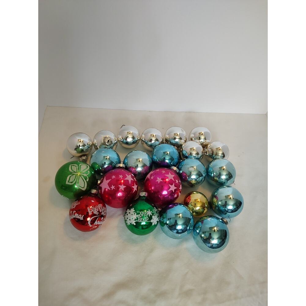 Vtg Lot of 22 Vintage Christmas Ornaments Mercury Made In USA, China, Unmarked